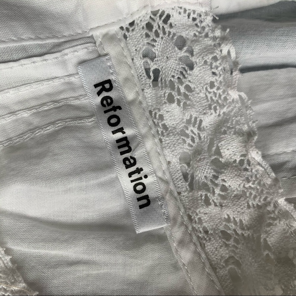 •Reformation• Lottie White Lace Trim Crop Top - Picture 5 of 5
